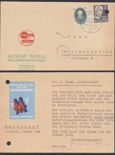 Herrmann v. Helmholtz 10 Pf. Berlin Akademie der Wissenschaften DDR 265, Gotha Vignette Besuch L Messe, Walteshausen