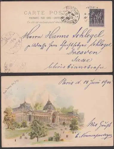 Paris 14.6.1900 Litho petit Palais des Arts nach Saxe Sachsen Dresden