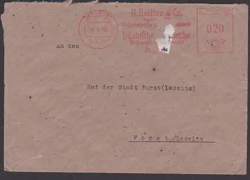Hassfurt 20 Pfg. AFS Mölter & Co. 26.9.49 und NO, ungültig in die SBZ Forst und entfernt