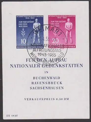Tag der Befreiung Block Nationale Gedenkstätten DDR Bl. 11 SoSt. WEIMAR 9.4.55
