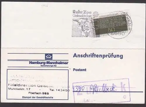 Gelsenkirchen Ruhr Zoo MWSt. auf Anschriftenpüfung BRD 1106, 50 Grundgedanke Gewaltenteilung der Demokratie