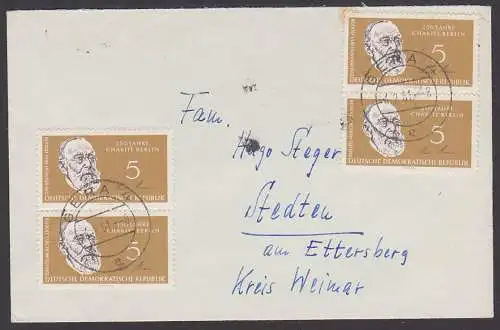 Rudolf Virchow 5 Pfg. DDR 795(4), Fernbrif GERA Stedten, 250 Jahr Charite Berlin