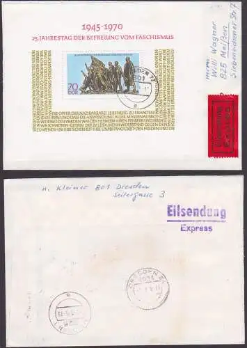 Befreiung vom Faschismus Buchenwalddenkmal, DDR Bl. 32 Eil-Brief portogenau