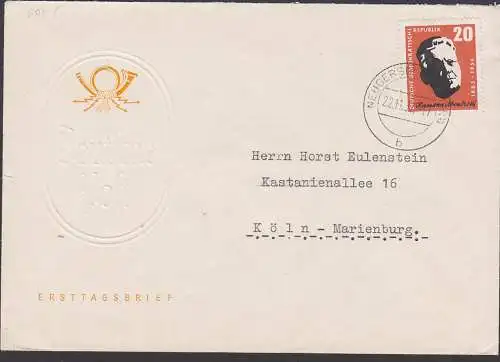 Hermannn Abendroth DDR FDC 605 Fern-Brief Neugersdorf (Sachsen), neutraler FDC-Umschlag