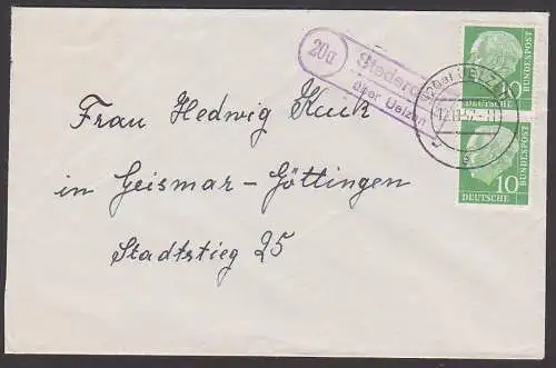 Stederdorf über Uelzen Poststellenstempel 12.11.57, 10 Pf. Th. Heuss