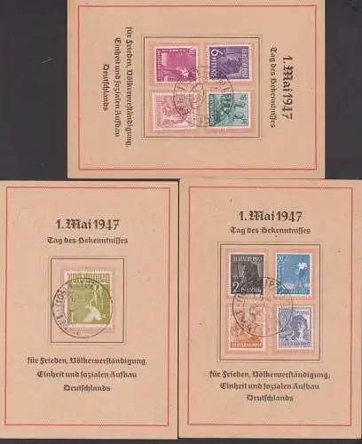 Leipzig Gedenkblätter 1. Mai 1947 Tag des Bekenntnisses, Allgem. Ausgabe II, "für Frieden, Völkerfreundschaft .."