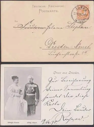 Sachsen Königin Carola König Albert Dresden 3 Pfg. HANSA Privatpost 1898