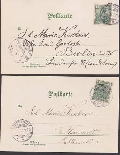 Monatsgrüße 2 Künstlerkarten, September Dezember Verlag M. Seeger Stuttgart, 1900