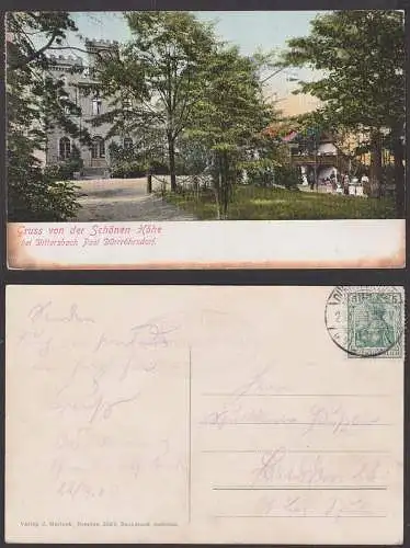 Dittersbach, Gruss von der Schönen Höhe, Post Dürrröhrdorf mit Restaurantstempel Dittersbacher Höhe