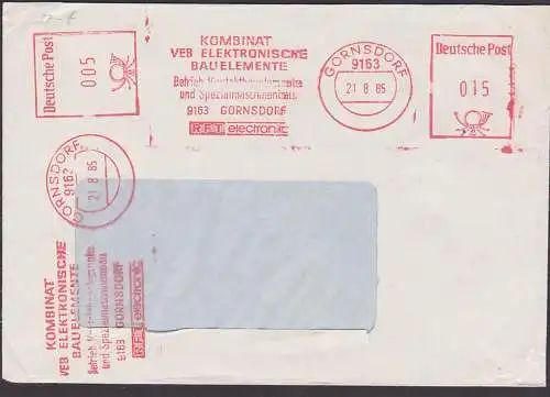 Gornsdorf AFS =015= und =005=, interssante AFS-Mischfrankatur!, Kombinat VEB Elektronische Bauelemente RFT electronic