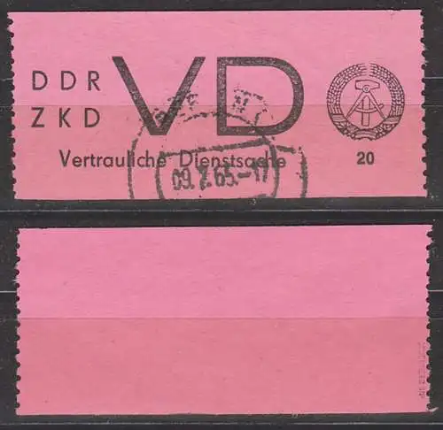 ZKD DDR VD2, D2 lilirosa gestempelt BERLIN Zentraler Kurierdienst der DDR Vertrauliche Dienstsache, BPP geprüft