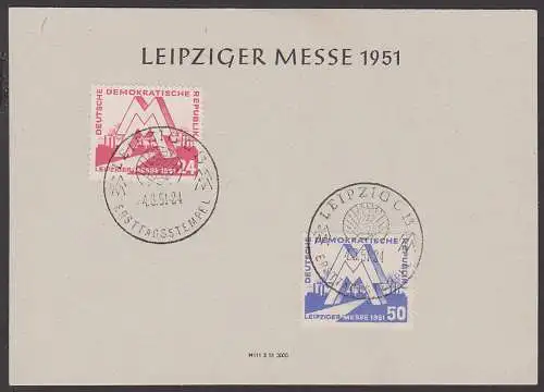 Leipzig Allemagne DDR 282/83 Ersttagss. FDC MM Leipziger Messe Sonderkarte mit Dv, 5-Jahrplan, Gedenkblatt