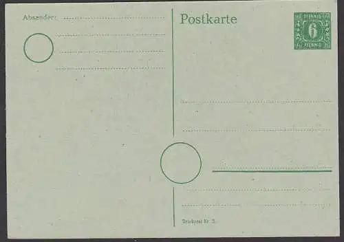 SBZ Mecklenburg-Vorpommern 6 Pf. Ganzsache ungebraucht
