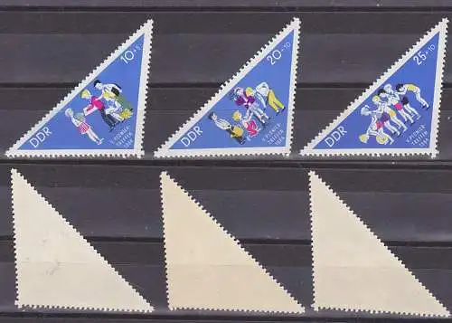 Germany DDR 1045/47 ** Pioniertreffen 1964 einzige Dreieckmarken der DDR