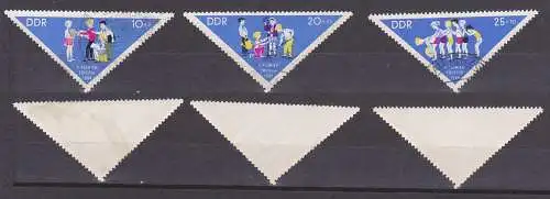 Germany DDR 1045/47 Pioniertreffen 1964 einzige Dreieckmarken der DDR, gestempelt