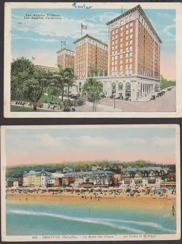 Los Angeles biltmore Californien calofornia , trouville (calvados) la reine des pages les villas card color