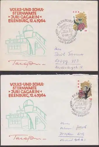 Juri Gagarin Eilenburg Sternwarte 12.4.64 DDR 994, 995, Wostok 1, Raumfähre, sowjetischer Kosmonauten, Tereschkowa