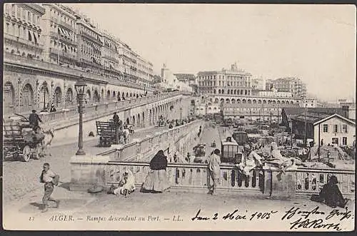 Alger Rampes dexcendant au Port - LL. Hafenanlage 1905 Algier Algerien