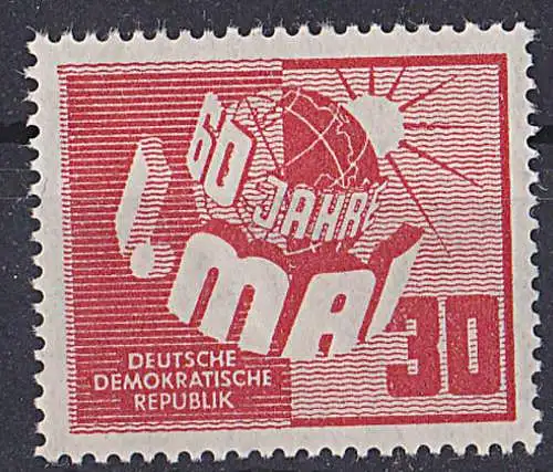 Germany DDR 250 ** 1. Mai 60 Jahre Tag der Arbeit Sonne Weltkugel