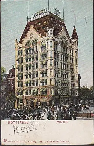 Rotterdam 1906 Witte Huis Werbung CACAO A DRIESSEN Quaker Cats