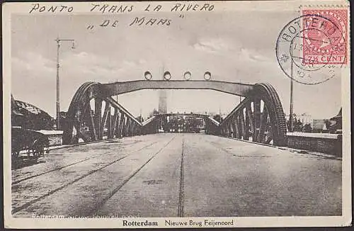 Rotterdam 2 cards Nieuwe Brug Feijenoord Neue Brücke, Blaak, river de maas