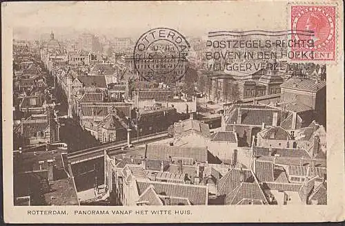 Rotterdam 1929 2 cards Panorama Vanaf het Witte Huis Blick auf Eisenbahntrasse Maschinenwerbestempel, orbo domo