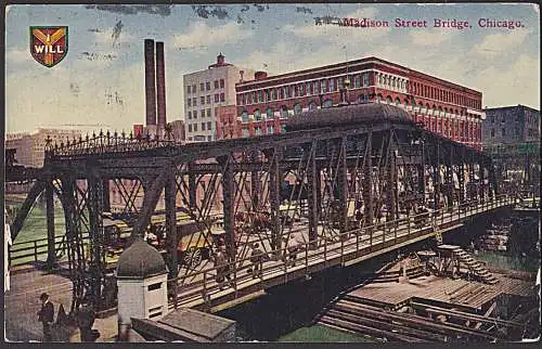 Lot 6 cards CHICAGO Medison street bridge logo I WILL 1911