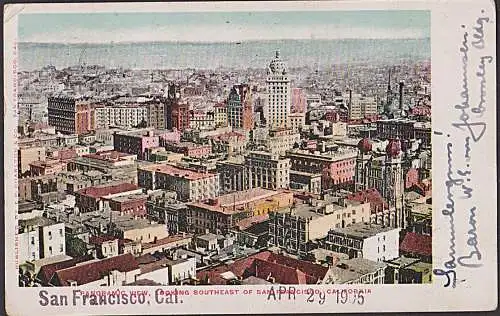 SAN FRANCISCO Panorama view loking southeast 1905 Zwickau Germany