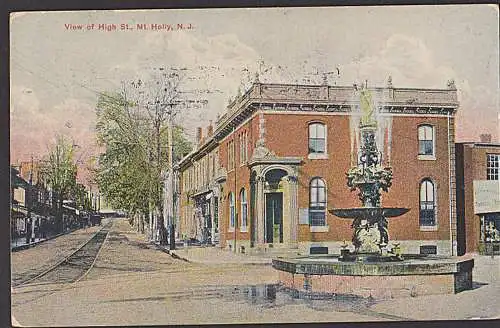 Philadelphia 1905 USA View of High Street Mt. Holly