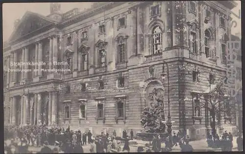 Foto 1918/19 Novemberrevolution Berlin Zerstörung am Marstallgebäude Straßenkämpfe unbeschrieben