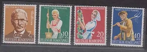 BRD 297-300 ** Wofa 1958 Raiffeisen, Winzerin, Bauer Heugabel 9,50 Michel