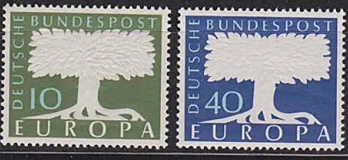 Europa 1957 stilisierter Baum 5,50 Michel BRD 268-269 **