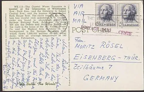 Arkansas natial park Hot Springs 1966 heisse Quelle Springbrunnen