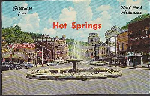 Arkansas natial park Hot Springs 1966 heisse Quelle Springbrunnen