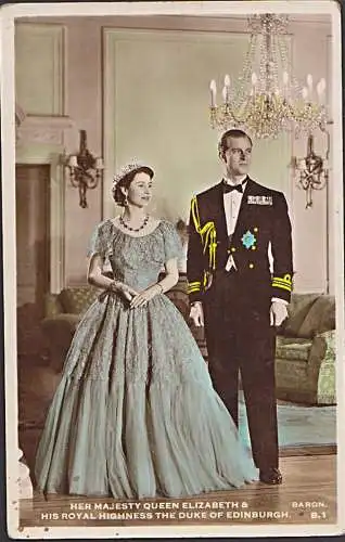Queen Elizabeth King his royal highness the duke of Edingburgh 1955