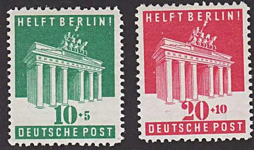 Brandenburger Tor Berlin-Hilfe 1948 BiZ 101-102 **