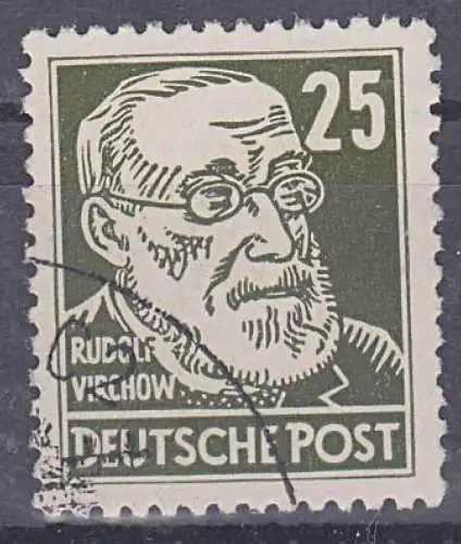 Rudolf Vierchow Köpfe II Wasserzeichen DDR und Posthorn DDR 334 gest. 25 Pf Persönlichkeiten