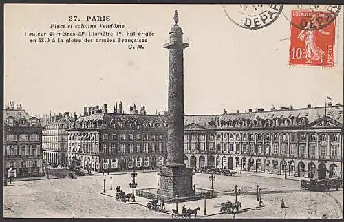 Paris - Place et colonne Vendome Kutschen