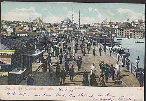 Konstantinopel Constantinople panoramablick du Port auf den Hafen Galata Istantanbul 1905