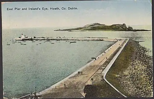 East pier and Ireland acute Eye, howth co, dublin Nole, card 1937