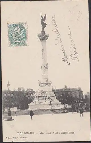 Bordeaux Bordèu Monument des Girondins carte postale