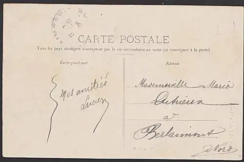 Belfort Le Lio oeuvre de Bartholdi Löwe Denkmal Franche-Comté carte postale 1907