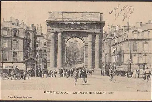 Bordeaux Gironde La Porte des Salinieres carte postale 1902