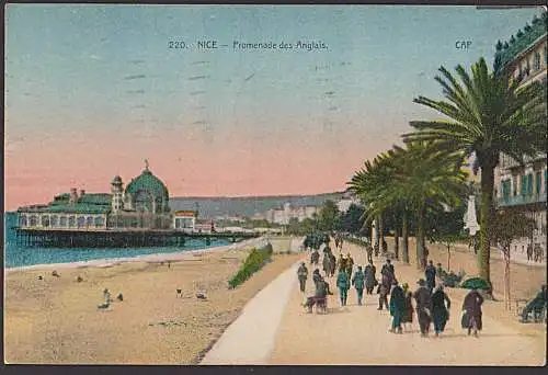 Ak Nice Nizza Alpes Maritims Promenade des Anglai Seebrücke Strand 1927