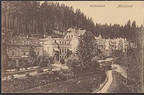 Marienbad Mariánské LáznÄ› Waldquellzeile gelaufen 1918 Kurhäuser