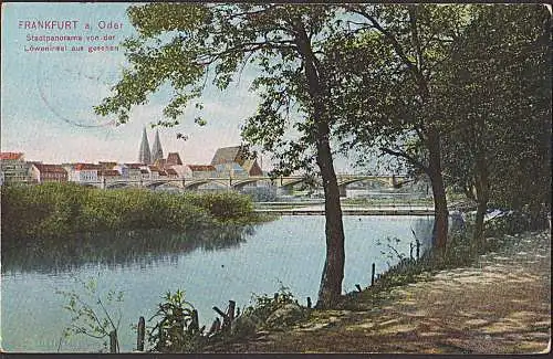 FRANKFURT (ODER) Stadtpanorama Löweninsel Brücke
