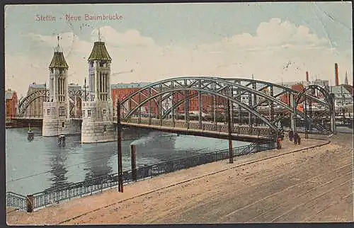 Stettin Neue Brücke 1913 Szczecin