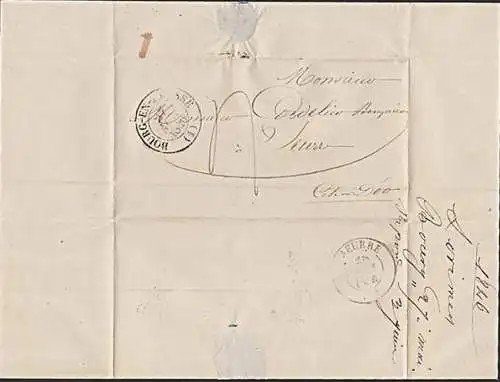 BOURG EN ... nach Seurre Frankreich Altbrief 1846