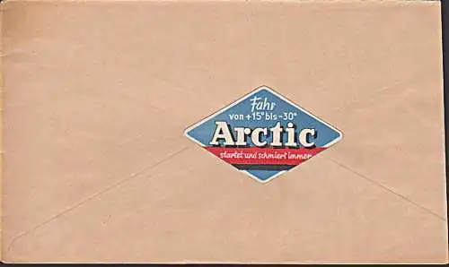 DRESDEN l"Artic Das ideale Winteroel" rs. Vignette Fahr von +15 bis -30 Grad,startet und schmiert AFS 31.1.36 =DR *012=