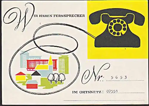 TELEFON Mitteilung einer neuen Tel.-Nummer, Post nach Ausland aus Überlingen BRD Karte mit Werbung